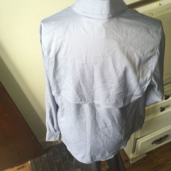 Free Country blue M long sleeve wicking quick dry vented mesh shirt - Picture 2 of 4